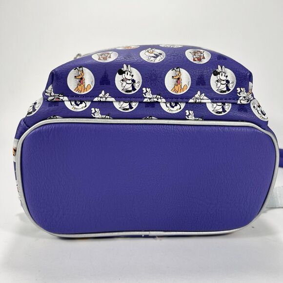 Disney Loungefly Mini Backpack 100th Anniversary Purple Sparkle 2023 - Picture 8 of 13